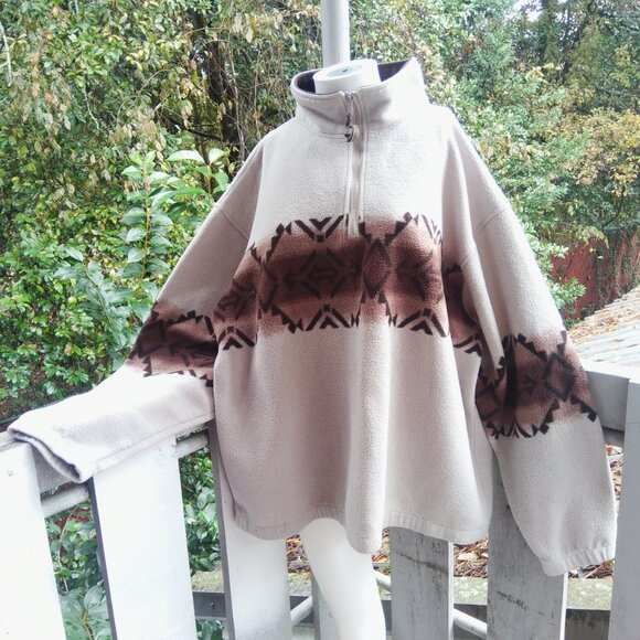 Vintage 90s Aztec Southwestern Pullover Fleece - Picture 2 of 8